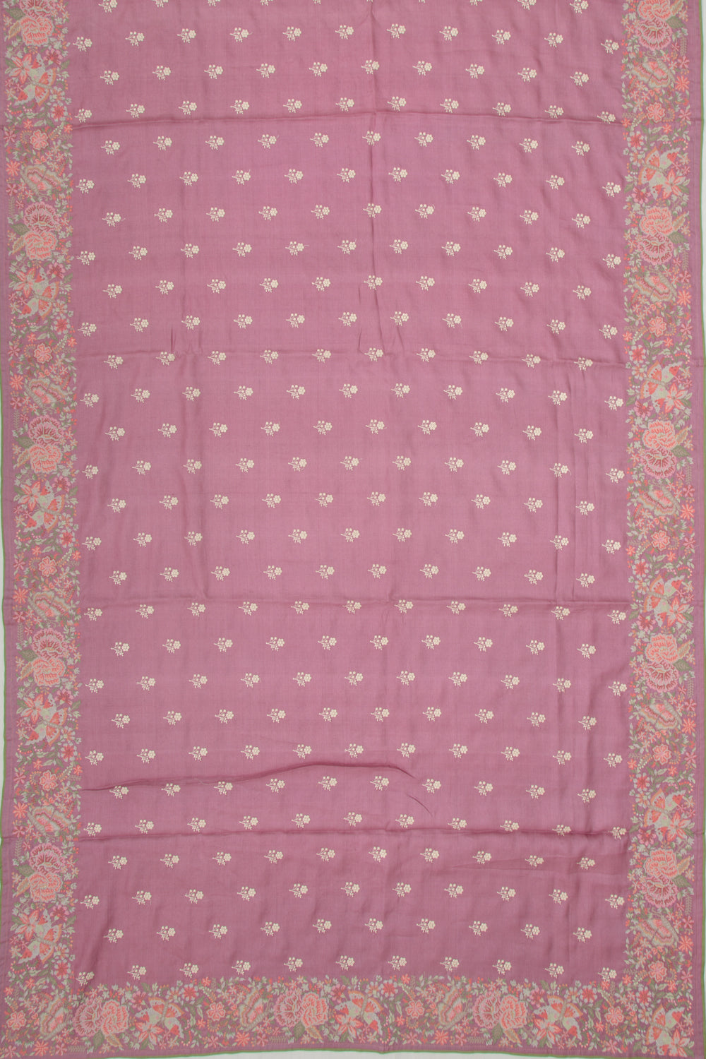 Tussar Floral Embroidery Butta Lavender Saree