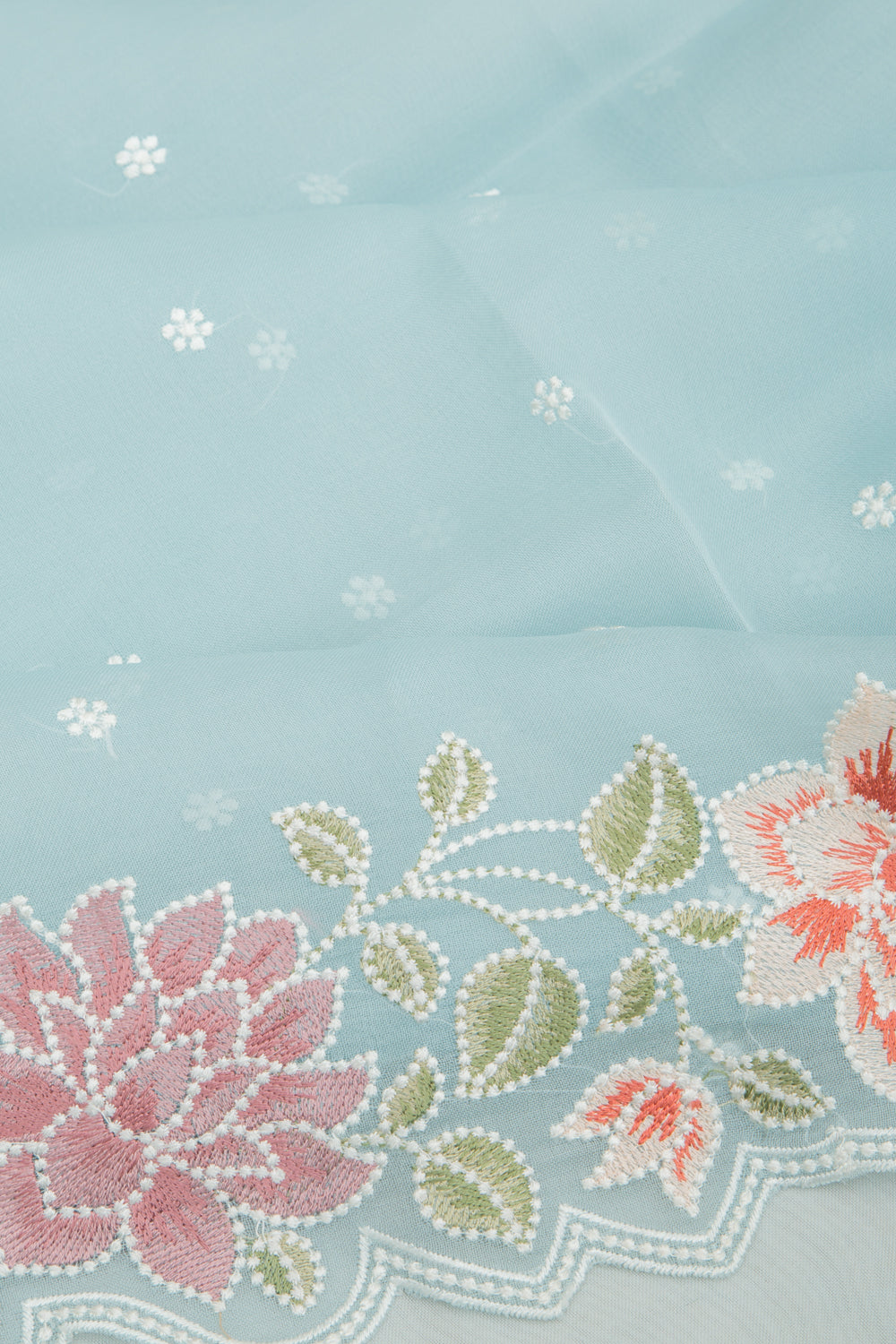 Organza Embroidery Butta Pastel Pastel Blue Saree