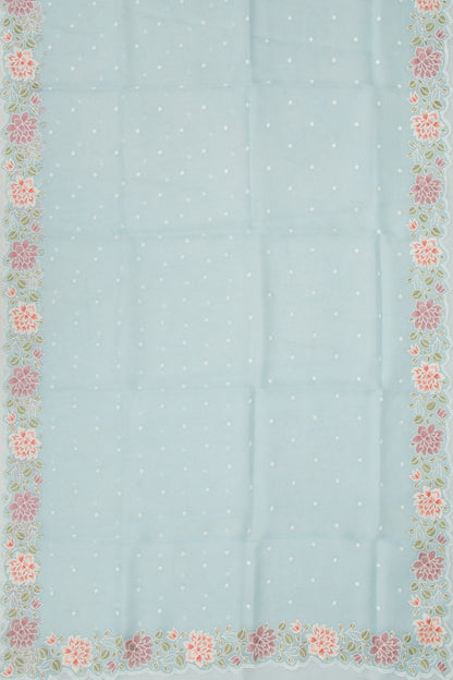 Organza Embroidery Butta Pastel Pastel Blue Saree