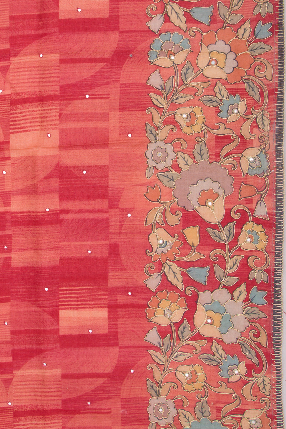 Tussar Butta Red Saree