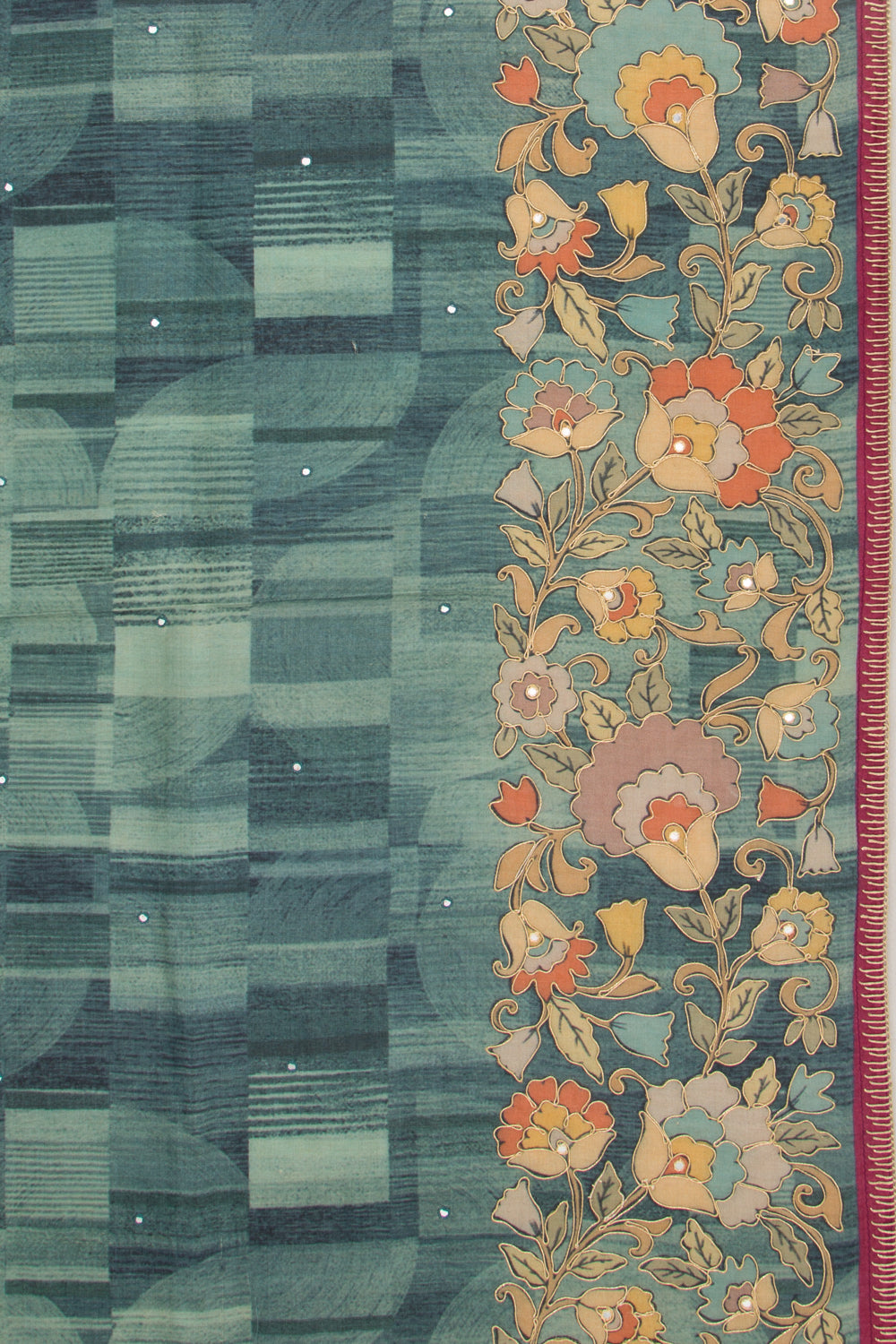 Tussar Butta Blue Saree