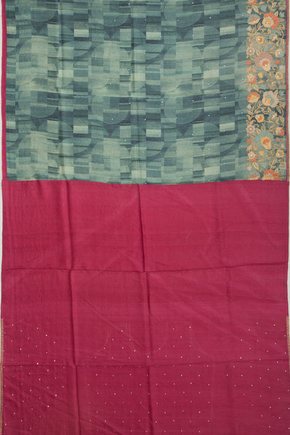 Tussar Butta Blue Saree