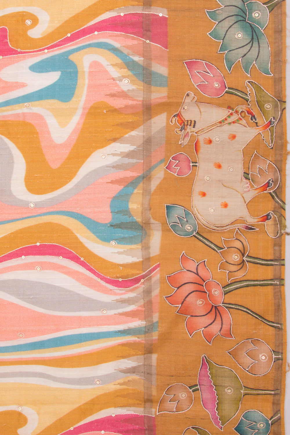 Tussar Printed Multicolour Saree