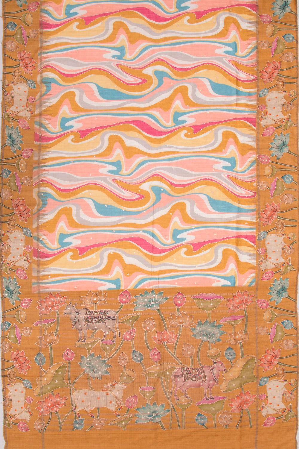 Tussar Printed Multicolour Saree