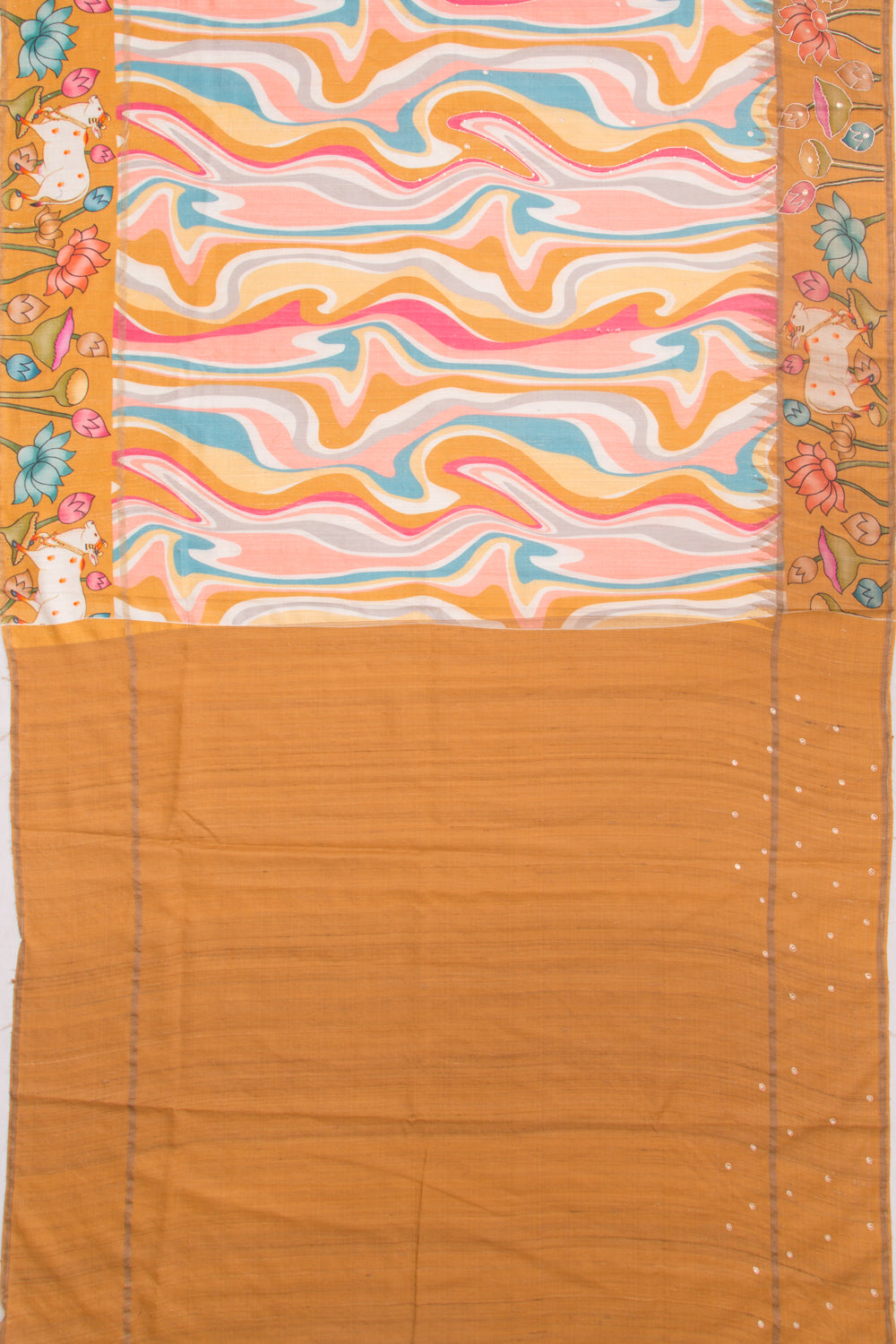 Tussar Printed Multicolour Saree