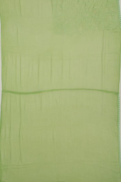 Chiffon Floral Embroidery Green Saree