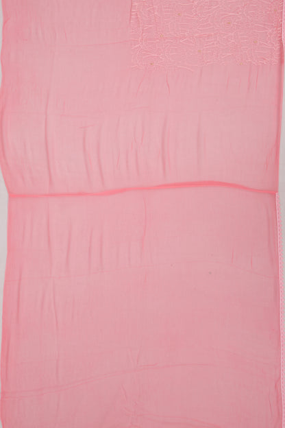 Chiffon Floral Embroidery Baby Pink Saree