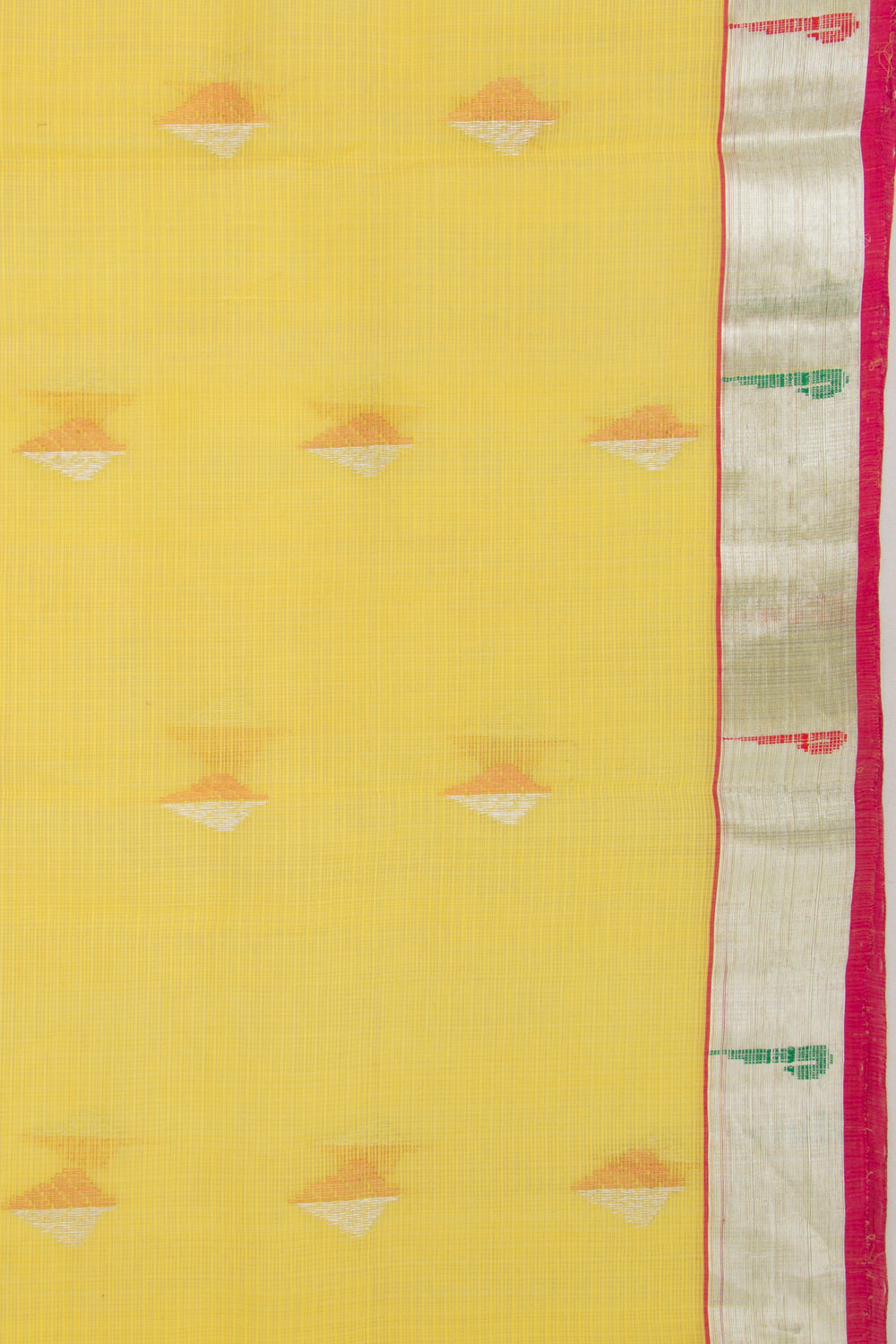 Kota Silk Butta Lemon Yellow Saree