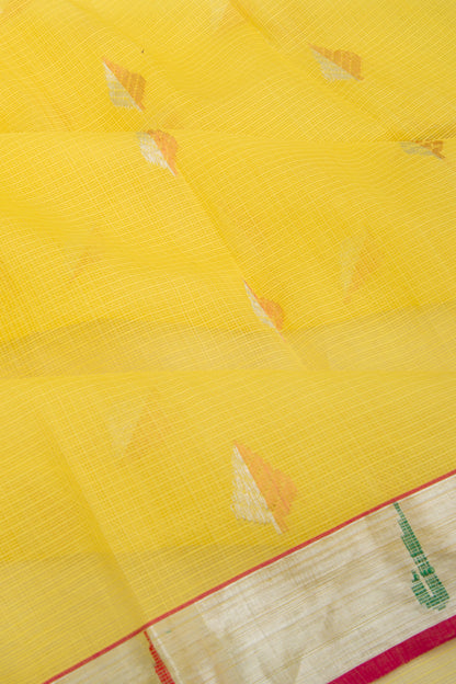 Kota Silk Butta Lemon Yellow Saree