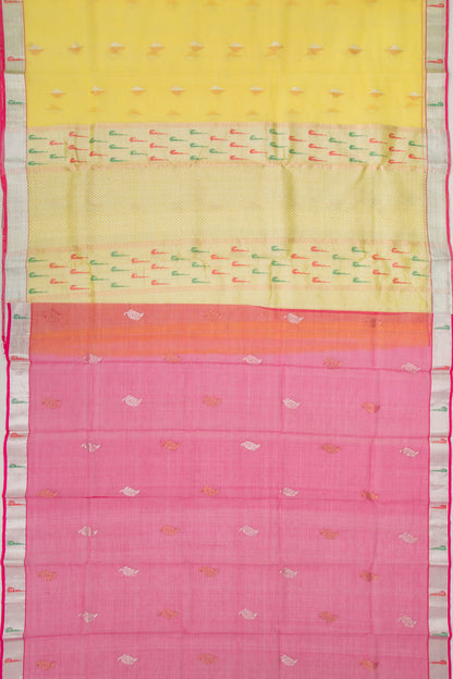 Kota Silk Butta Lemon Yellow Saree
