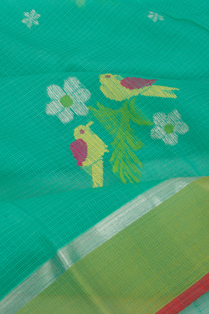 Kota Silk Butta Sea Green Saree