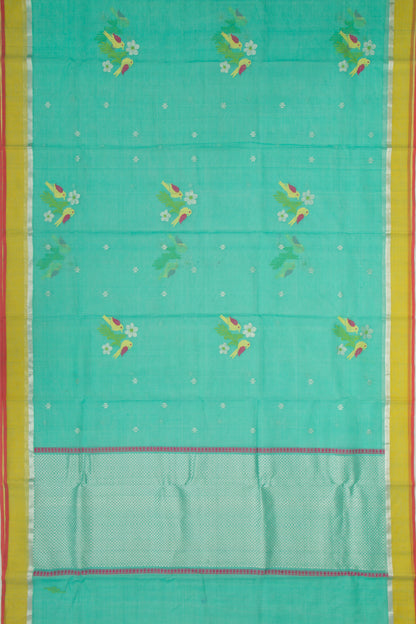 Kota Silk Butta Sea Green Saree