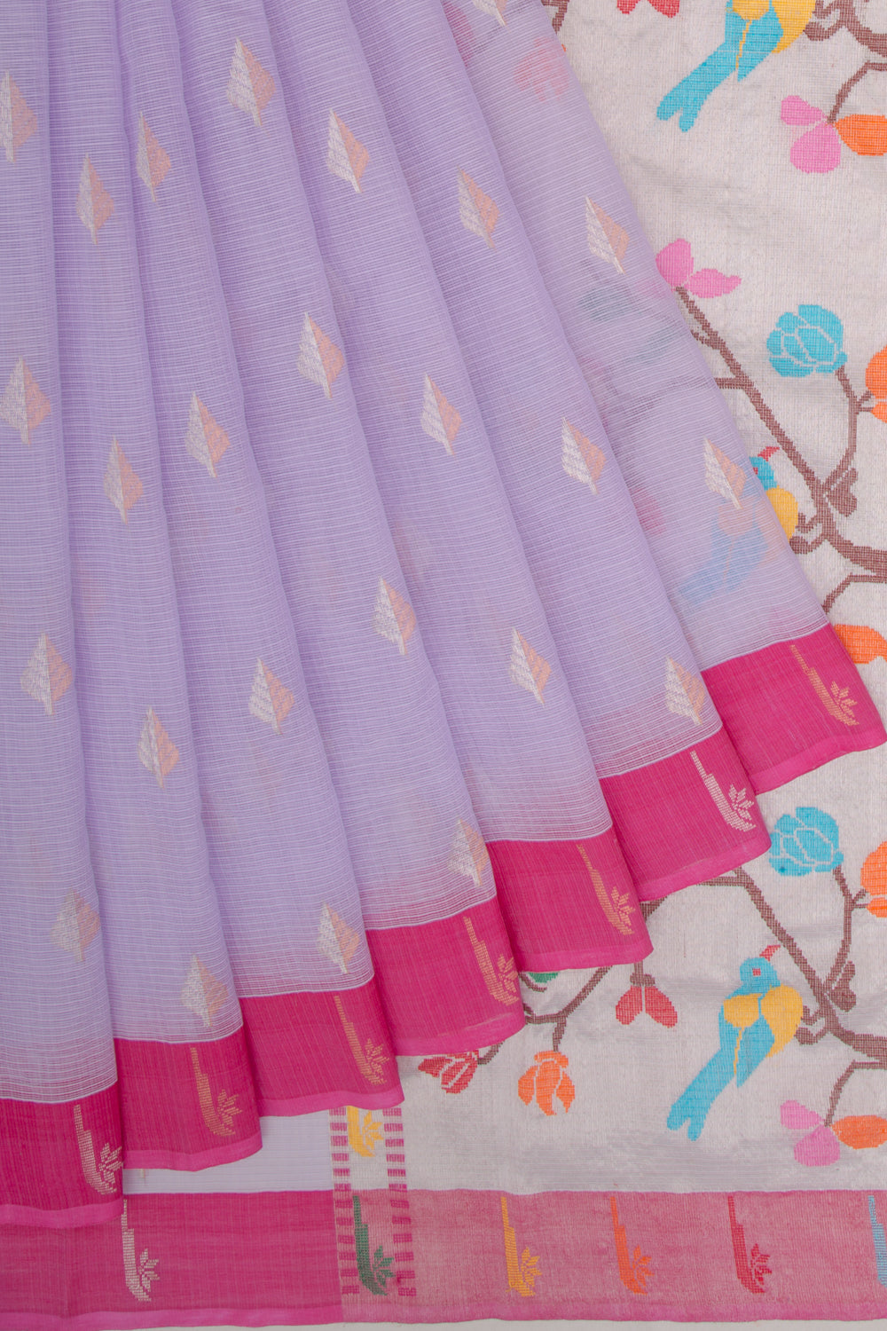 Kota Silk Butta Lavender Saree
