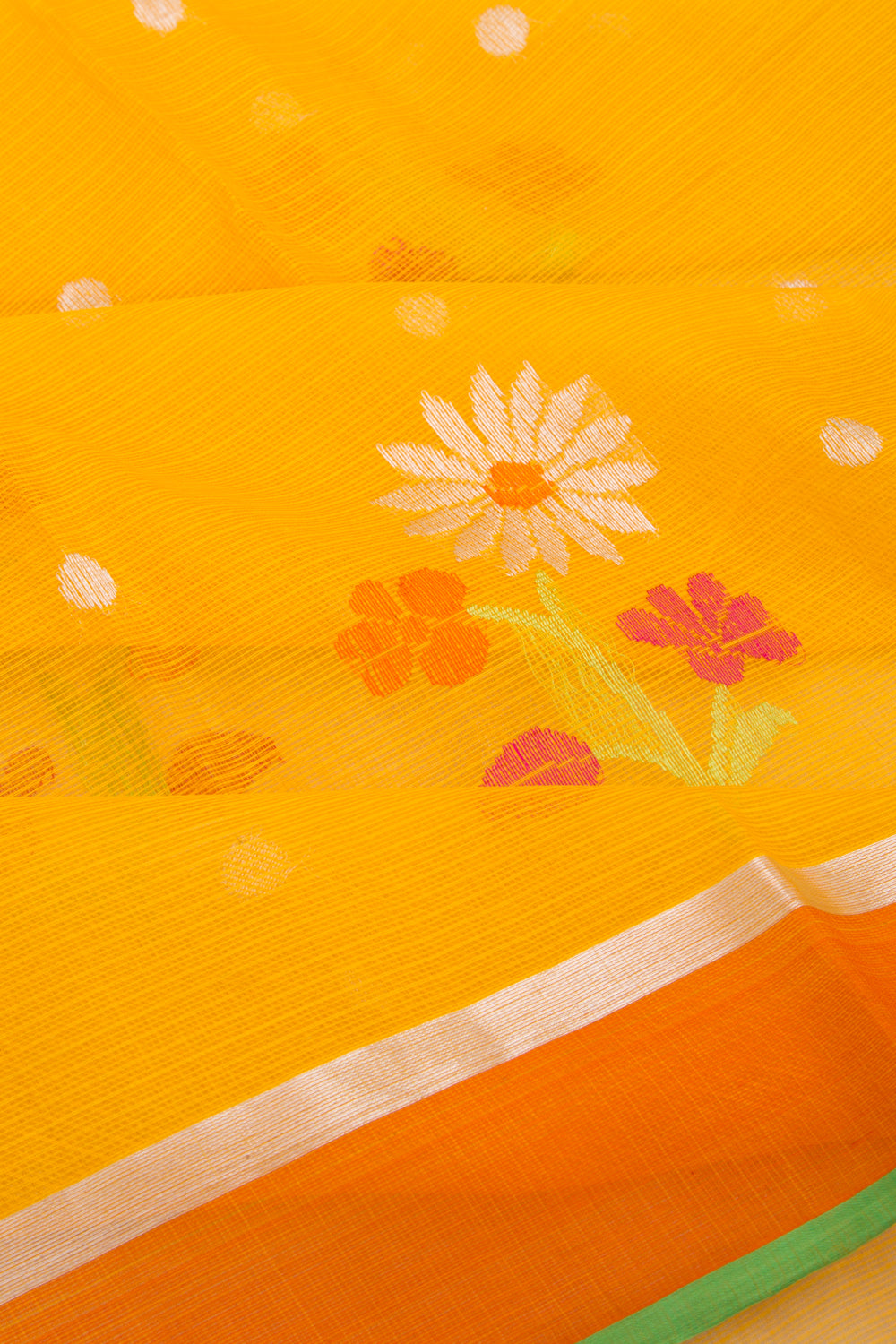 Kota Silk Butta Yellow Saree