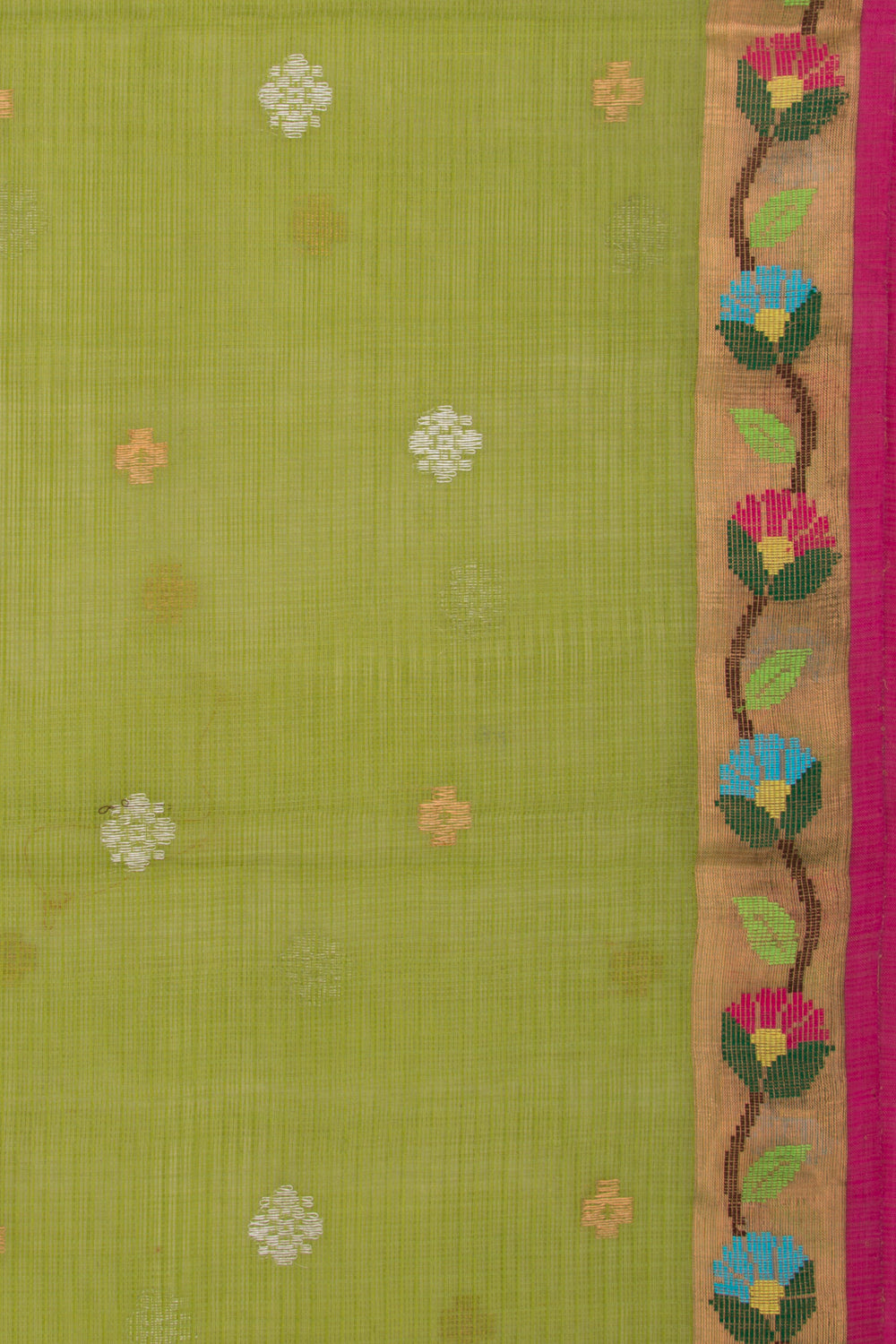 Kota Silk Butta Green Saree