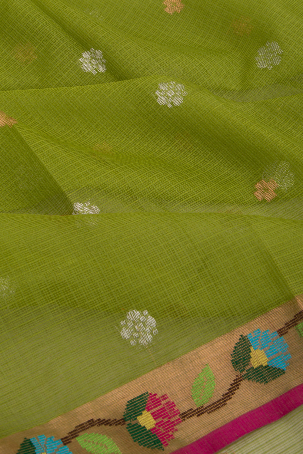 Kota Silk Butta Green Saree
