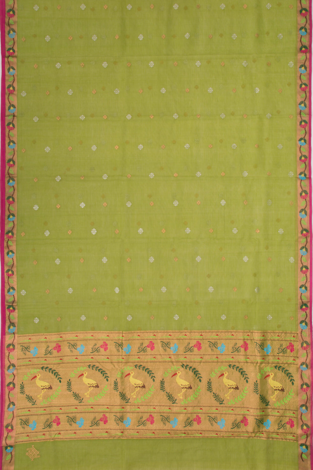 Kota Silk Butta Green Saree