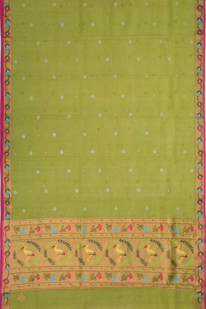 Kota Silk Butta Green Saree