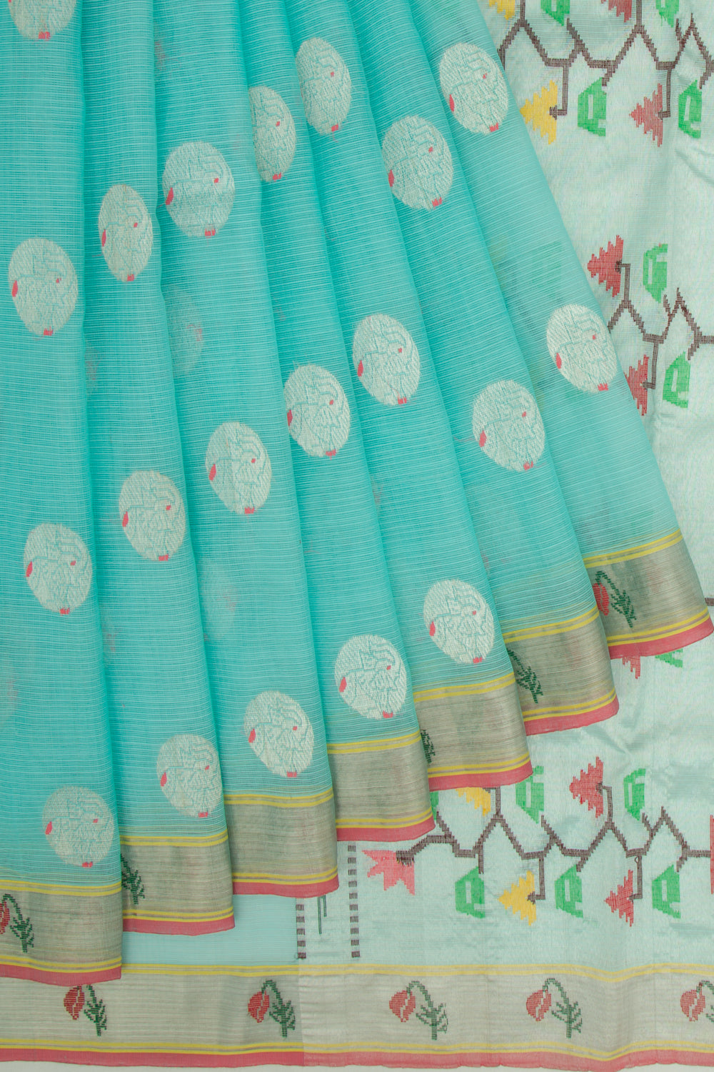 Kota Silk Butta Sky Blue Saree