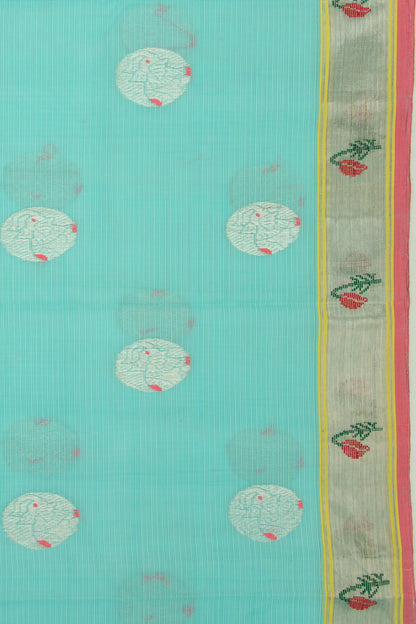 Kota Silk Butta Sky Blue Saree