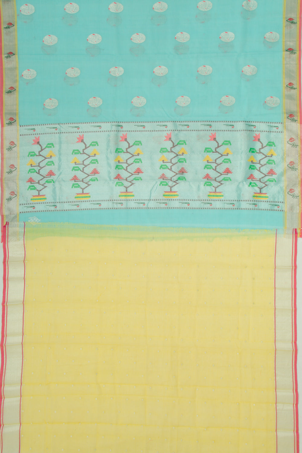 Kota Silk Butta Sky Blue Saree