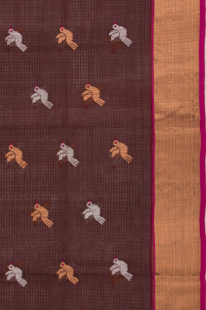 Kota Silk Butta Brown Saree