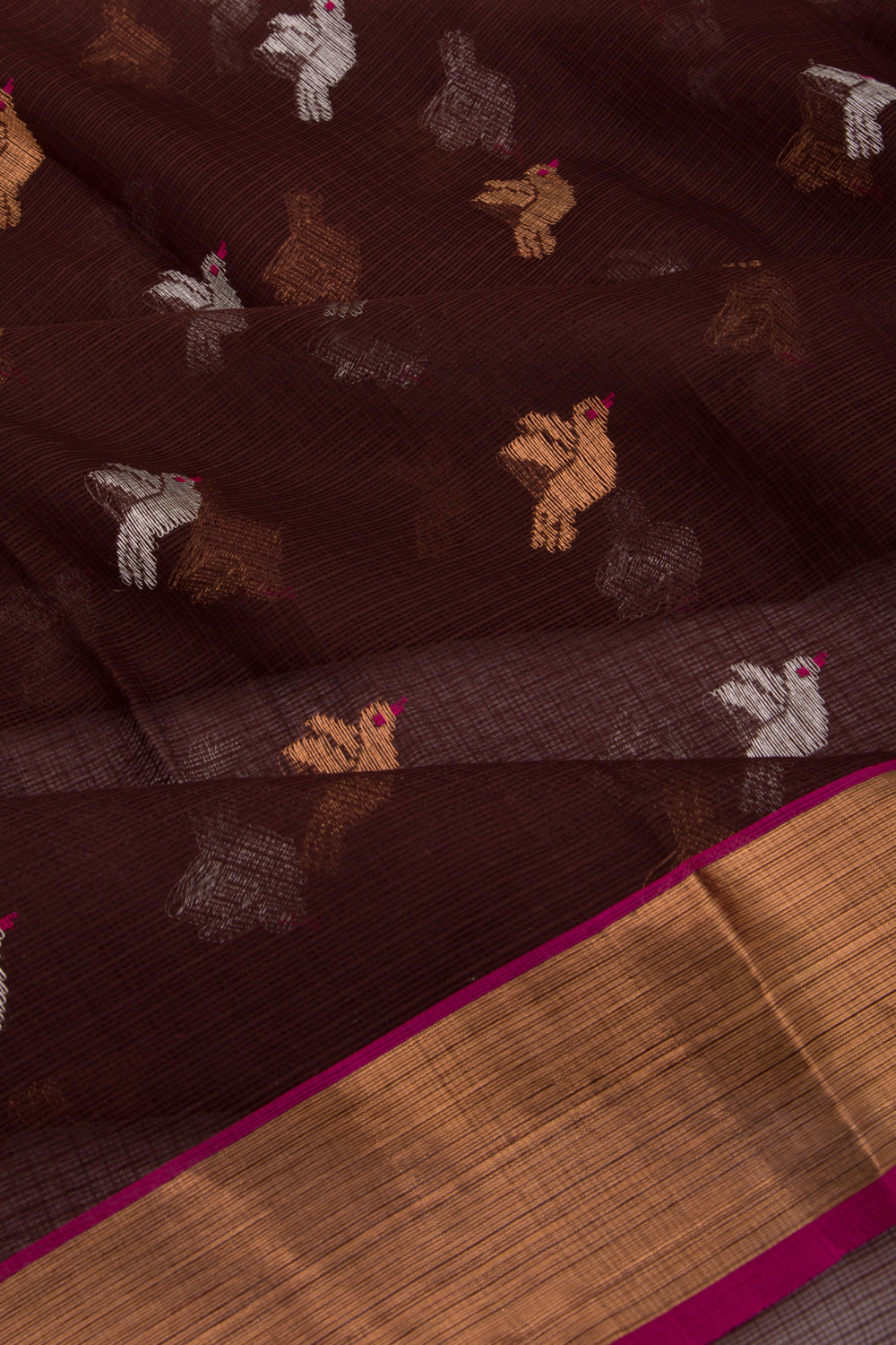 Kota Silk Butta Brown Saree