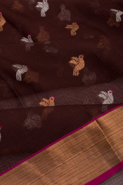 Kota Silk Butta Brown Saree