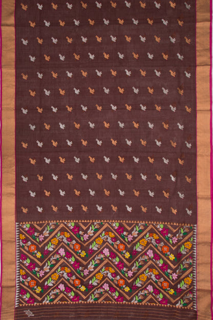 Kota Silk Butta Brown Saree