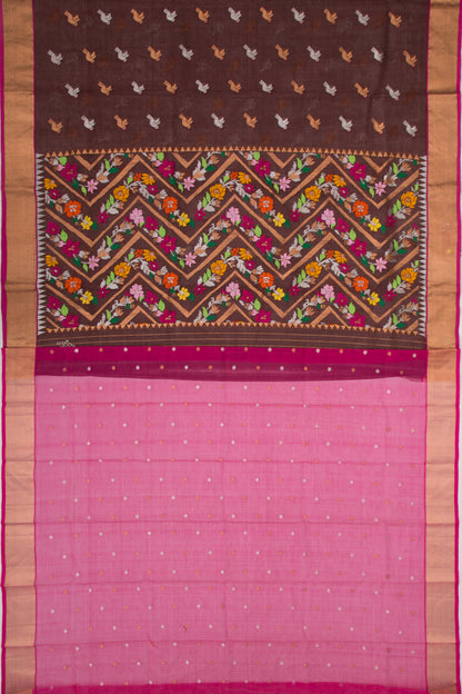 Kota Silk Butta Brown Saree