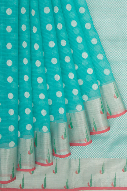 Kota Silk Butta Sky Blue Saree
