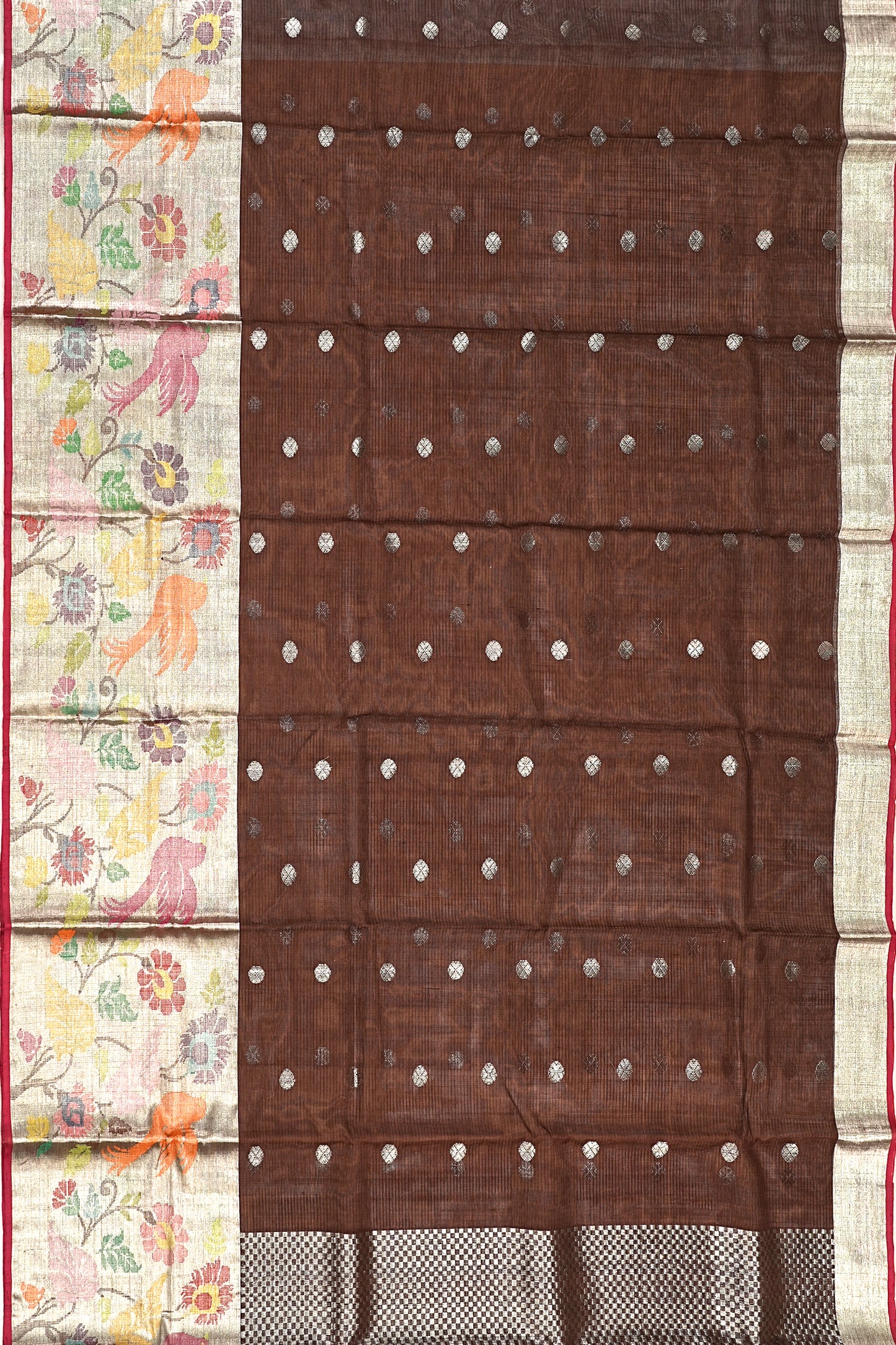 Kota Silk Butta Brown Saree