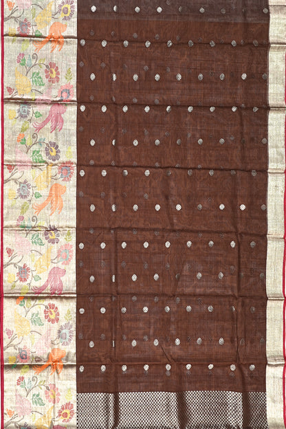 Kota Silk Butta Brown Saree