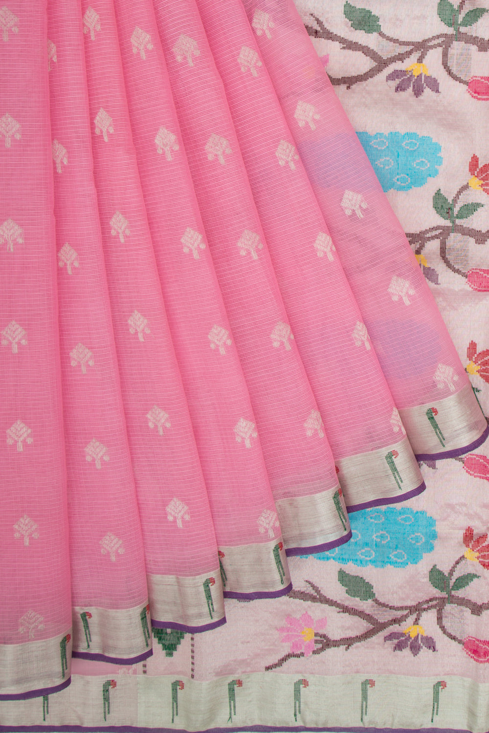 Kota Silk Butta Pink Saree