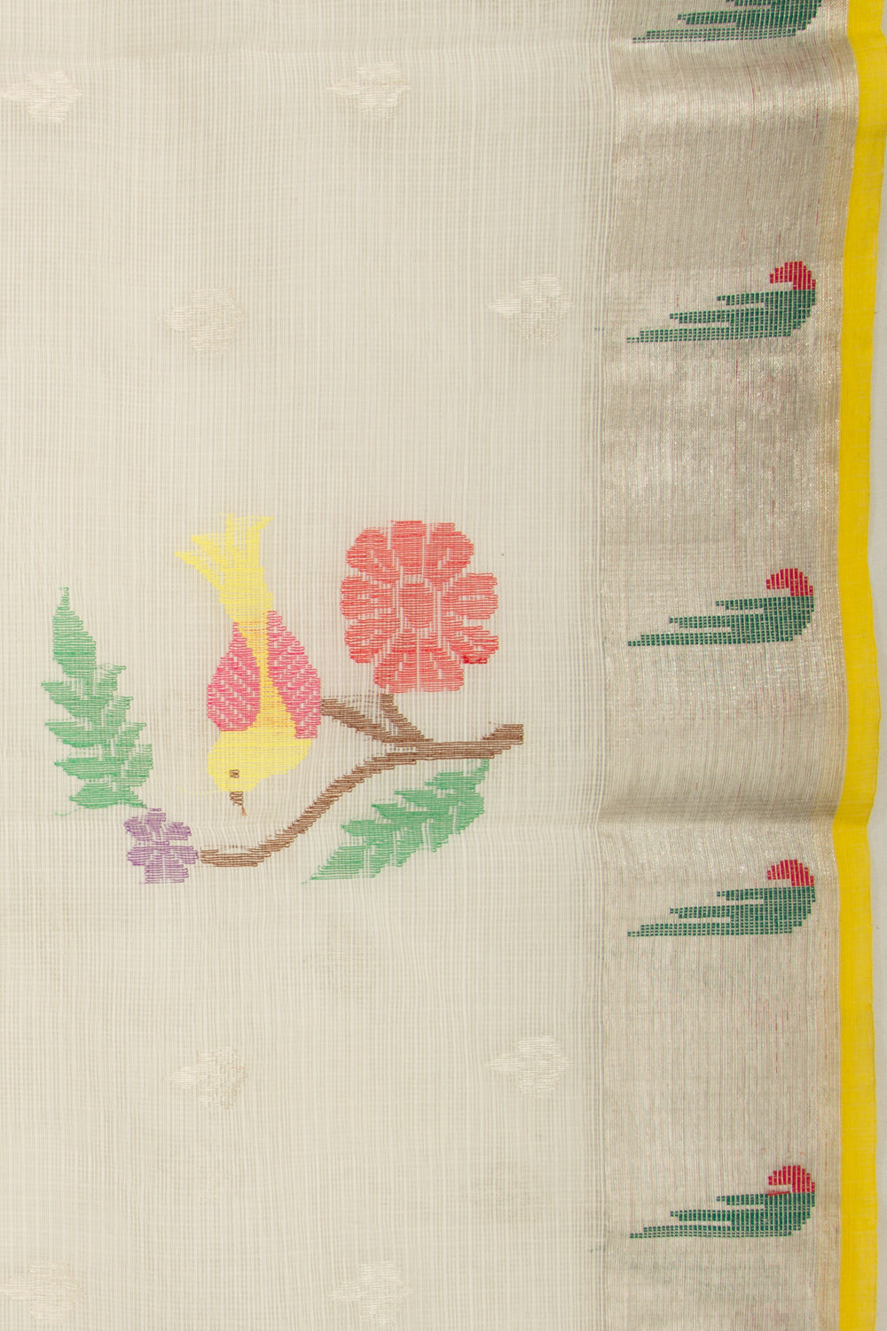 Kota Silk Butta White Saree