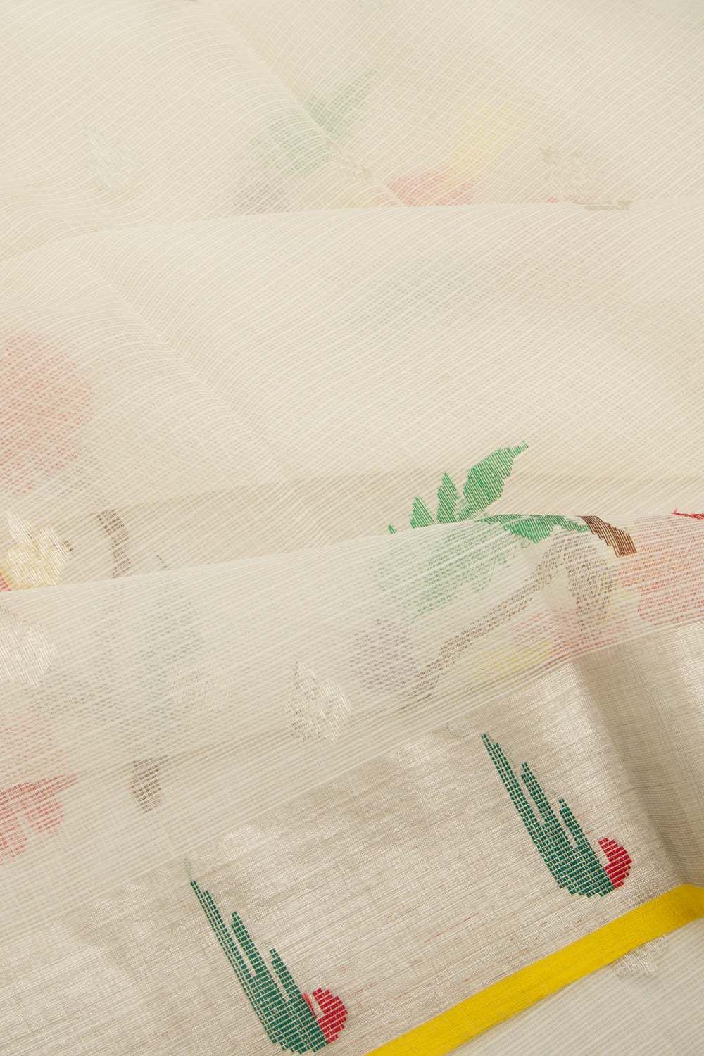 Kota Silk Butta White Saree