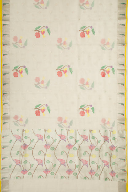 Kota Silk Butta White Saree