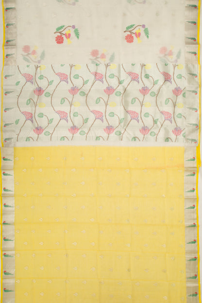 Kota Silk Butta White Saree