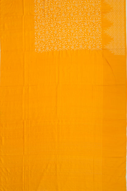 Tussar Floral Embroidery Mustard Yellow Saree