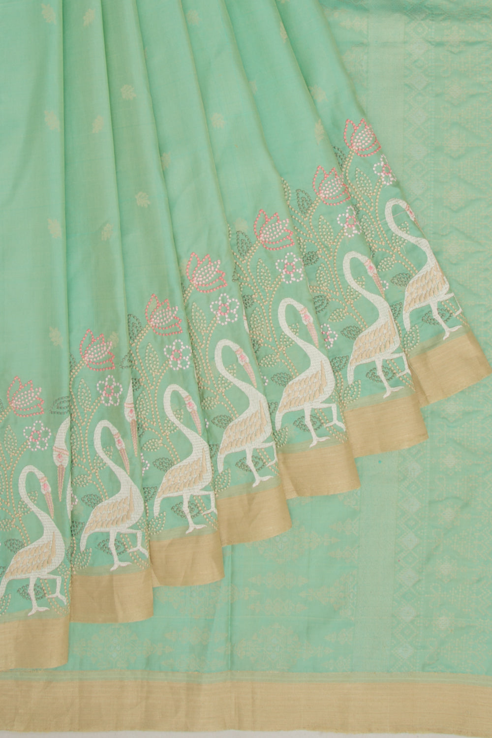 Soft Silk Butta Green Saree