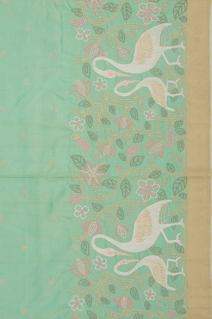 Soft Silk Butta Green Saree