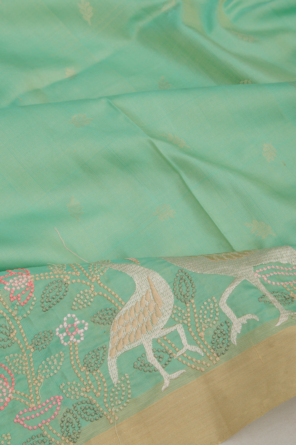 Soft Silk Butta Green Saree
