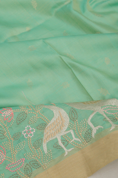 Soft Silk Butta Green Saree