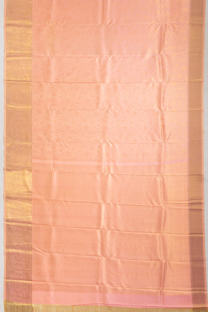 Kanchipuram Silk Brocade Peach Saree