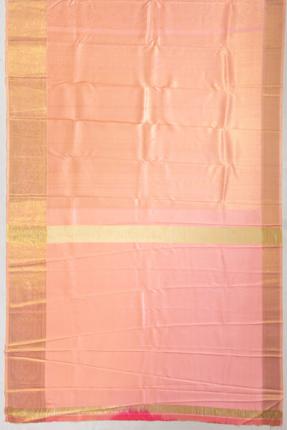 Kanchipuram Silk Brocade Peach Saree