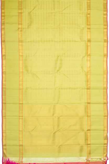 Kanchipuram Silk Checks Green Saree