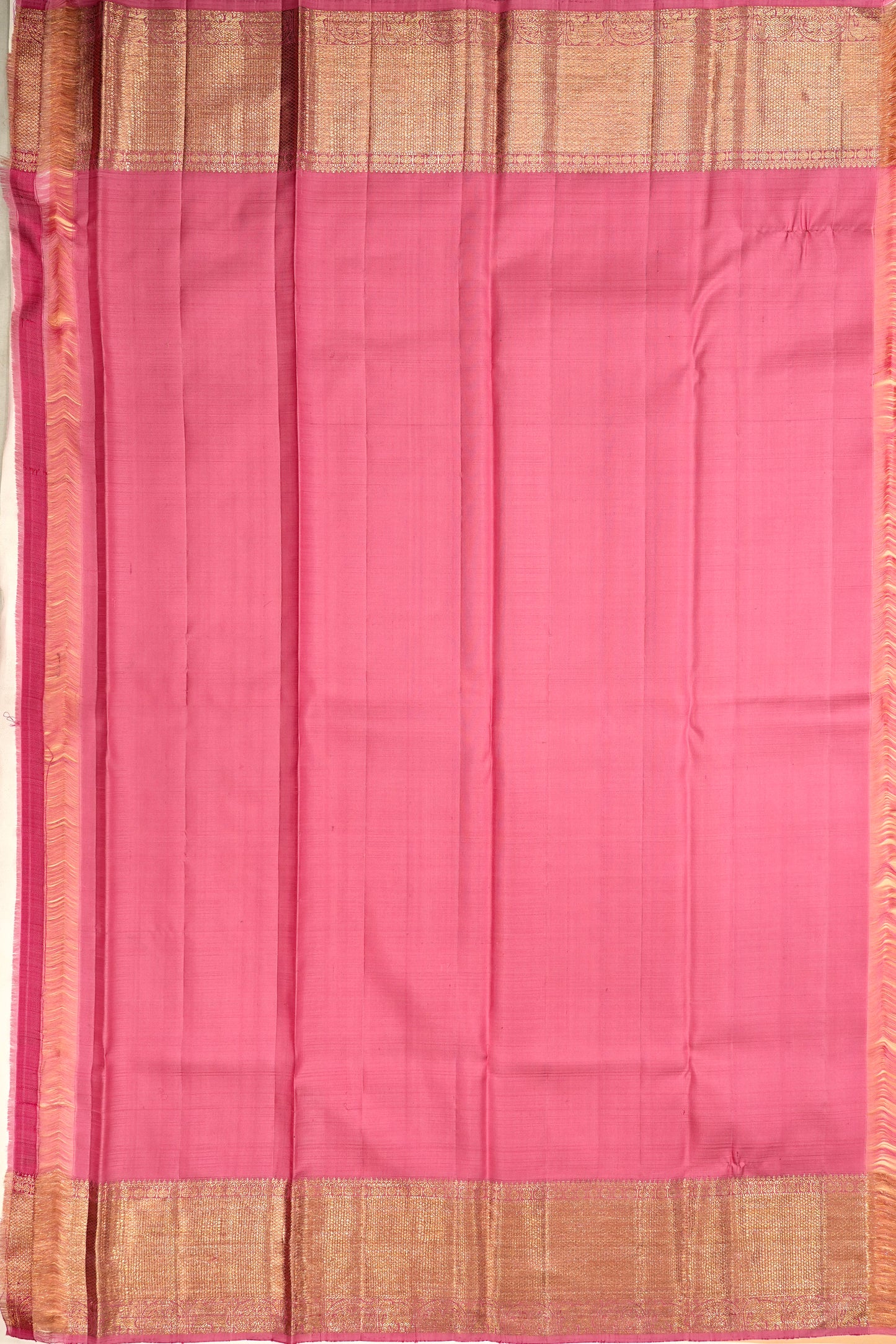 Kanchipuram Silk Silver Brocade Pink Saree