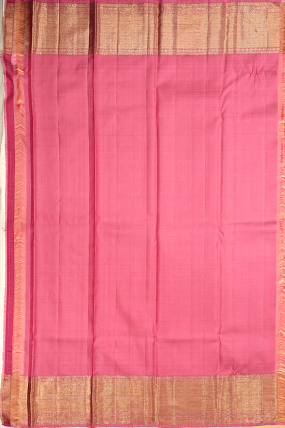 Kanchipuram Silk Silver Brocade Pink Saree