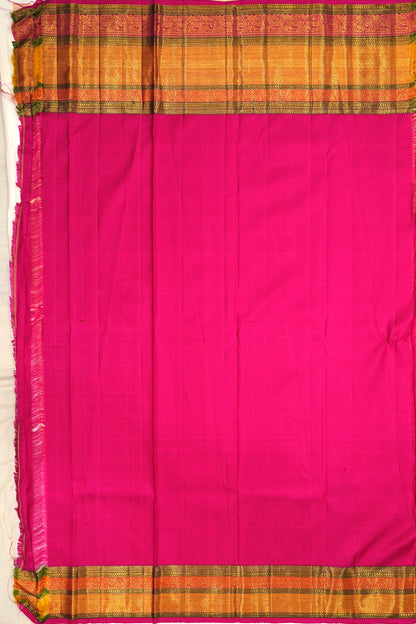 Kanchipuram Silk Zig Zag Brocade Peach Saree