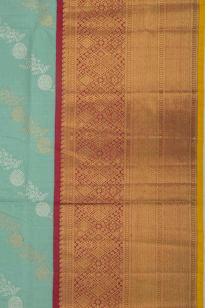 Kanchipuram Silk Jaal Blue Saree